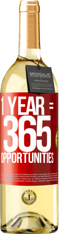 29,95 € Spedizione Gratuita | Vino bianco Edizione WHITE 1 year 365 opportunities Etichetta Rossa. Etichetta personalizzabile Vino giovane Raccogliere 2024 Verdejo