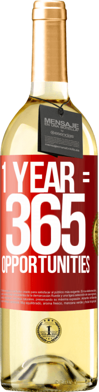 29,95 € Envio grátis | Vinho branco Edição WHITE 1 year 365 opportunities Etiqueta Vermelha. Etiqueta personalizável Vinho jovem Colheita 2024 Verdejo