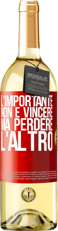 29,95 € Spedizione Gratuita | Vino bianco Edizione WHITE L'importante non è vincere, ma perdere l'altro Etichetta Rossa. Etichetta personalizzabile Vino giovane Raccogliere 2024 Verdejo