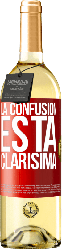 29,95 € Envío gratis | Vino Blanco Edición WHITE La confusión esta clarísima Etiqueta Roja. Etiqueta personalizable Vino joven Cosecha 2024 Verdejo