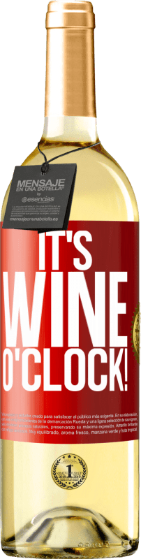 29,95 € Envio grátis | Vinho branco Edição WHITE It's wine o'clock! Etiqueta Vermelha. Etiqueta personalizável Vinho jovem Colheita 2023 Verdejo
