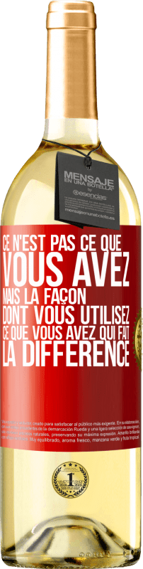 29,95 € Envoi gratuit | Vin blanc Édition WHITE Ce n'est pas ce que vous avez, mais la façon dont vous utilisez ce que vous avez qui fait la différence Étiquette Rouge. Étiquette personnalisable Vin jeune Récolte 2024 Verdejo