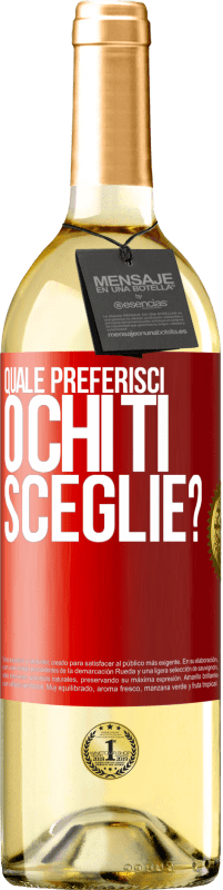 29,95 € Spedizione Gratuita | Vino bianco Edizione WHITE quale preferisci o chi ti sceglie? Etichetta Rossa. Etichetta personalizzabile Vino giovane Raccogliere 2024 Verdejo