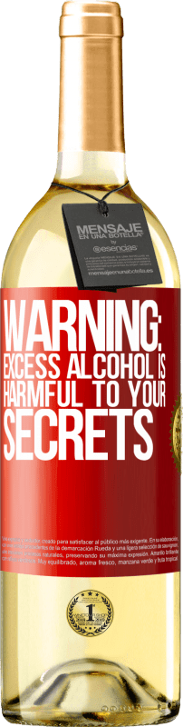 29,95 € 免费送货 | 白葡萄酒 WHITE版 警告：过量饮酒会危害您的机密 红色标签. 可自定义的标签 青年酒 收成 2023 Verdejo