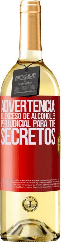 29,95 € Envío gratis | Vino Blanco Edición WHITE Advertencia: El exceso de alcohol es perjudicial para tus secretos Etiqueta Roja. Etiqueta personalizable Vino joven Cosecha 2023 Verdejo