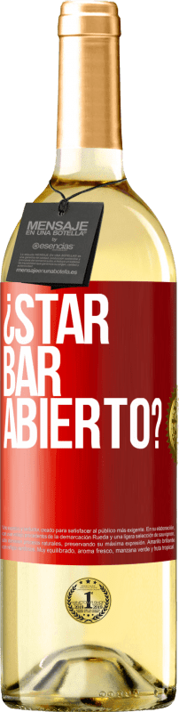 29,95 € 送料無料 | 白ワイン WHITEエディション ¿STAR BAR abierto? 赤いタグ. カスタマイズ可能なラベル 若いワイン 収穫 2024 Verdejo