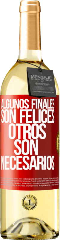 29,95 € Envío gratis | Vino Blanco Edición WHITE Algunos finales son felices. Otros son necesarios Etiqueta Roja. Etiqueta personalizable Vino joven Cosecha 2024 Verdejo