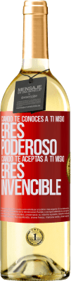 29,95 € Envío gratis | Vino Blanco Edición WHITE Cuando te conoces a ti mismo, eres poderoso. Cuando te aceptas a ti mismo, eres invencible Etiqueta Roja. Etiqueta personalizable Vino joven Cosecha 2023 Verdejo