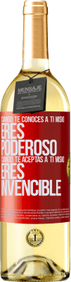 29,95 € Envío gratis | Vino Blanco Edición WHITE Cuando te conoces a ti mismo, eres poderoso. Cuando te aceptas a ti mismo, eres invencible Etiqueta Roja. Etiqueta personalizable Vino joven Cosecha 2025 Verdejo