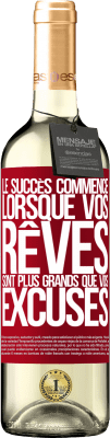 29,95 € Envoi gratuit | Vin blanc Édition WHITE Le succès commence lorsque vos rêves sont plus grands que vos excuses Étiquette Rouge. Étiquette personnalisable Vin jeune Récolte 2025 Verdejo