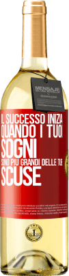 29,95 € Spedizione Gratuita | Vino bianco Edizione WHITE Il successo inizia quando i tuoi sogni sono più grandi delle tue scuse Etichetta Rossa. Etichetta personalizzabile Vino giovane Raccogliere 2025 Verdejo