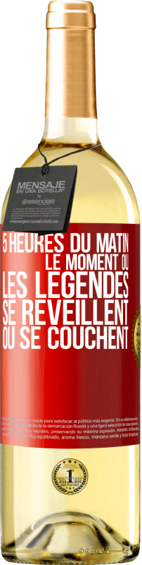 29,95 € Envoi gratuit | Vin blanc Édition WHITE 5 heures du matin. Le moment où les légendes se réveillent ou se couchent Étiquette Rouge. Étiquette personnalisable Vin jeune Récolte 2024 Verdejo