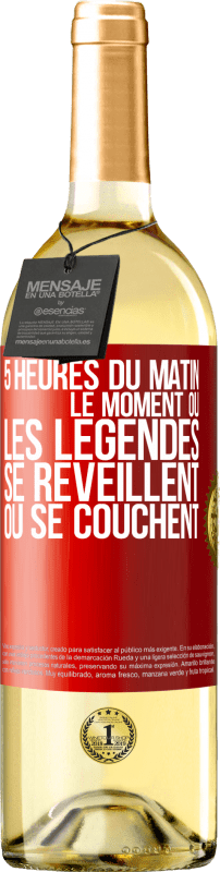 29,95 € Envoi gratuit | Vin blanc Édition WHITE 5 heures du matin. Le moment où les légendes se réveillent ou se couchent Étiquette Rouge. Étiquette personnalisable Vin jeune Récolte 2025 Verdejo