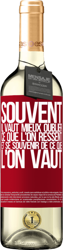 29,95 € Envoi gratuit | Vin blanc Édition WHITE Souvent, il vaut mieux oublier ce que l'on ressent et se souvenir de ce que l'on vaut Étiquette Rouge. Étiquette personnalisable Vin jeune Récolte 2024 Verdejo