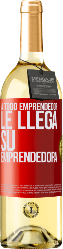 29,95 € Envío gratis | Vino Blanco Edición WHITE A todo emprendedor le llega su emprendedora Etiqueta Roja. Etiqueta personalizable Vino joven Cosecha 2023 Verdejo