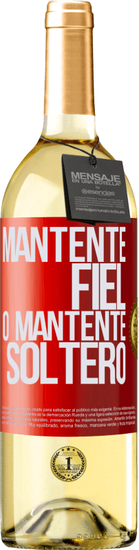 29,95 € Envío gratis | Vino Blanco Edición WHITE Mantente fiel, o mantente soltero Etiqueta Roja. Etiqueta personalizable Vino joven Cosecha 2023 Verdejo