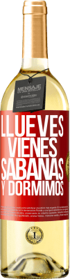 29,95 € 免费送货 | 白葡萄酒 WHITE版 Llueves, vienes, sábanas y dormimos 红色标签. 可自定义的标签 青年酒 收成 2025 Verdejo