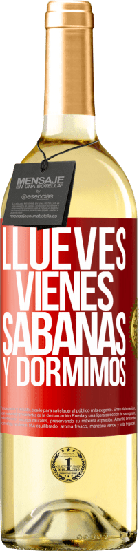 29,95 € Spedizione Gratuita | Vino bianco Edizione WHITE Llueves, vienes, sábanas y dormimos Etichetta Rossa. Etichetta personalizzabile Vino giovane Raccogliere 2024 Verdejo