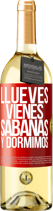 29,95 € Envio grátis | Vinho branco Edição WHITE Llueves, vienes, sábanas y dormimos Etiqueta Vermelha. Etiqueta personalizável Vinho jovem Colheita 2024 Verdejo