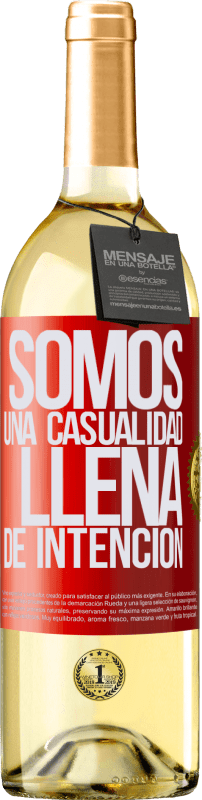 29,95 € Envío gratis | Vino Blanco Edición WHITE Somos una casualidad llena de intención Etiqueta Roja. Etiqueta personalizable Vino joven Cosecha 2024 Verdejo