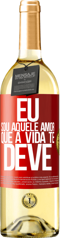 29,95 € Envio grátis | Vinho branco Edição WHITE Eu sou aquele amor que a vida te deve Etiqueta Vermelha. Etiqueta personalizável Vinho jovem Colheita 2024 Verdejo