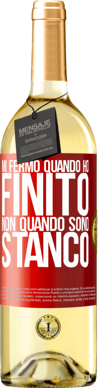 29,95 € Spedizione Gratuita | Vino bianco Edizione WHITE Mi fermo quando ho finito, non quando sono stanco Etichetta Rossa. Etichetta personalizzabile Vino giovane Raccogliere 2024 Verdejo