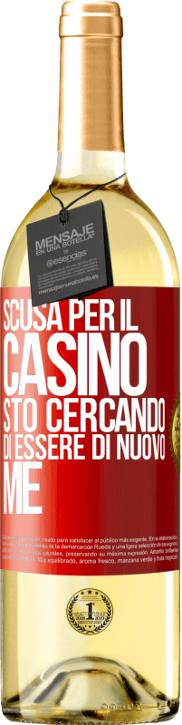 29,95 € Spedizione Gratuita | Vino bianco Edizione WHITE Scusa per il casino, sto cercando di essere di nuovo me Etichetta Rossa. Etichetta personalizzabile Vino giovane Raccogliere 2024 Verdejo