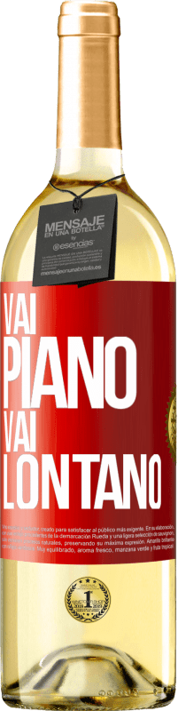 29,95 € Spedizione Gratuita | Vino bianco Edizione WHITE Vai piano Vai lontano Etichetta Rossa. Etichetta personalizzabile Vino giovane Raccogliere 2024 Verdejo