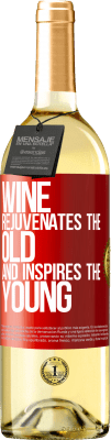 29,95 € 免费送货 | 白葡萄酒 WHITE版 葡萄酒振兴老年人，激发年轻人 红色标签. 可自定义的标签 青年酒 收成 2023 Verdejo
