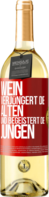 29,95 € Kostenloser Versand | Weißwein WHITE Ausgabe Wein verjüngert die Alten und begeistert die Jungen Rote Markierung. Anpassbares Etikett Junger Wein Ernte 2023 Verdejo