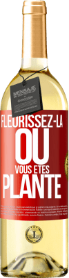 29,95 € Envoi gratuit | Vin blanc Édition WHITE Fleurissez- là où vous êtes planté Étiquette Rouge. Étiquette personnalisable Vin jeune Récolte 2023 Verdejo