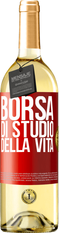 29,95 € Spedizione Gratuita | Vino bianco Edizione WHITE Borsa di studio della vita Etichetta Rossa. Etichetta personalizzabile Vino giovane Raccogliere 2024 Verdejo