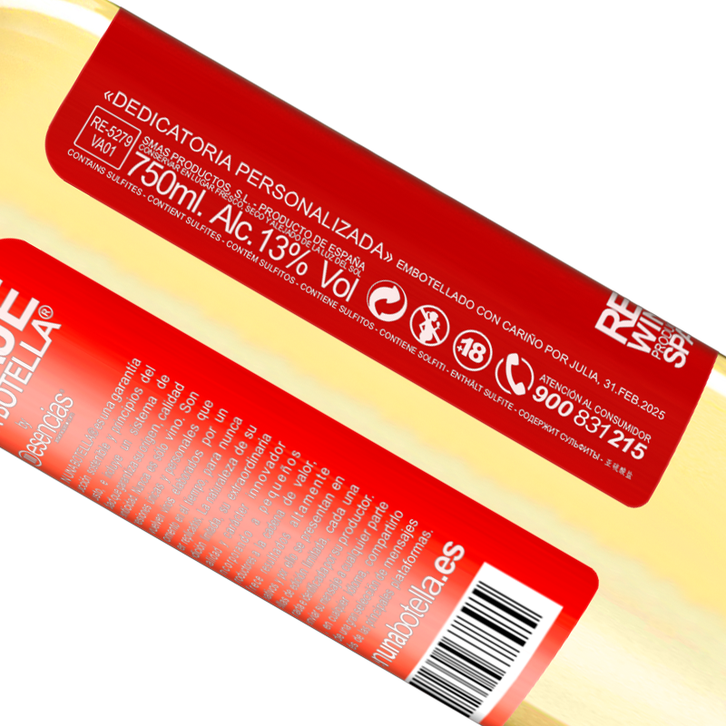 29,95 € Free Shipping | White Wine WHITE Edition Designing is an abstract activity that involves programming, projecting, communicating ... and translating the invisible Red Label. Customizable label Young wine Harvest 2024 Verdejo