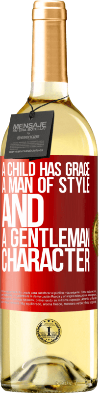 29,95 € 送料無料 | 白ワイン WHITEエディション 子供には優雅さ、スタイルの男、そして紳士の性格があります 赤いタグ. カスタマイズ可能なラベル 若いワイン 収穫 2023 Verdejo