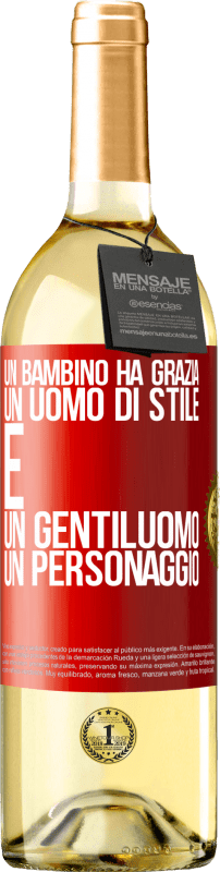 29,95 € Spedizione Gratuita | Vino bianco Edizione WHITE Un bambino ha grazia, un uomo di stile e un gentiluomo, un personaggio Etichetta Rossa. Etichetta personalizzabile Vino giovane Raccogliere 2024 Verdejo