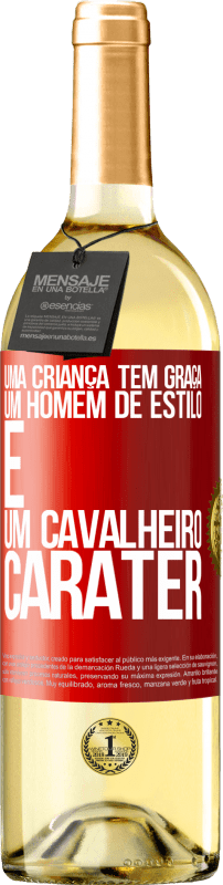 29,95 € Envio grátis | Vinho branco Edição WHITE Uma criança tem graça, um homem de estilo e um cavalheiro, caráter Etiqueta Vermelha. Etiqueta personalizável Vinho jovem Colheita 2024 Verdejo