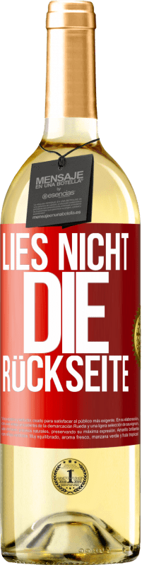 29,95 € Kostenloser Versand | Weißwein WHITE Ausgabe Lies nicht die Rückseite Rote Markierung. Anpassbares Etikett Junger Wein Ernte 2024 Verdejo