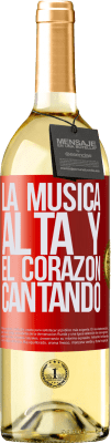 29,95 € Envío gratis | Vino Blanco Edición WHITE La música alta y el corazón cantando Etiqueta Roja. Etiqueta personalizable Vino joven Cosecha 2023 Verdejo