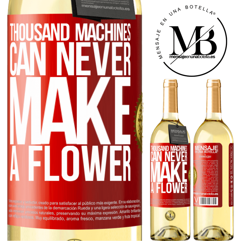 29,95 € Free Shipping | White Wine WHITE Edition Thousand machines can never make a flower Red Label. Customizable label Young wine Harvest 2022 Verdejo