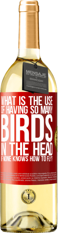 29,95 € 免费送货 | 白葡萄酒 WHITE版 如果没人会飞，那么头上有那么多鸟有什么用？ 红色标签. 可自定义的标签 青年酒 收成 2023 Verdejo