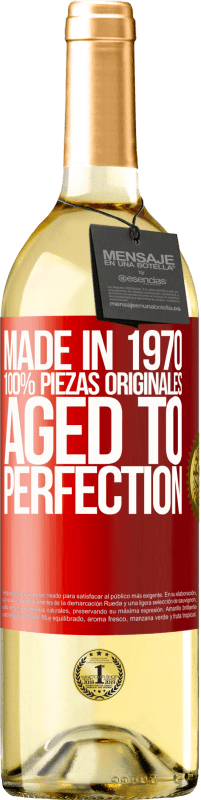 29,95 € Envío gratis | Vino Blanco Edición WHITE Made in 1970, 100% piezas originales. Aged to perfection Etiqueta Roja. Etiqueta personalizable Vino joven Cosecha 2023 Verdejo