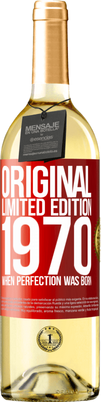 29,95 € Бесплатная доставка | Белое вино Издание WHITE Оригинал. Лимитированная серия 1970. Когда совершенство родилось Красная метка. Настраиваемая этикетка Молодое вино Урожай 2023 Verdejo