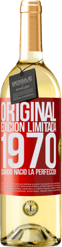 29,95 € Envío gratis | Vino Blanco Edición WHITE Original. Edición Limitada. 1970. Cuando nació la perfección Etiqueta Roja. Etiqueta personalizable Vino joven Cosecha 2023 Verdejo