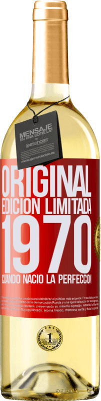 29,95 € Envío gratis | Vino Blanco Edición WHITE Original. Edición Limitada. 1970. Cuando nació la perfección Etiqueta Roja. Etiqueta personalizable Vino joven Cosecha 2024 Verdejo