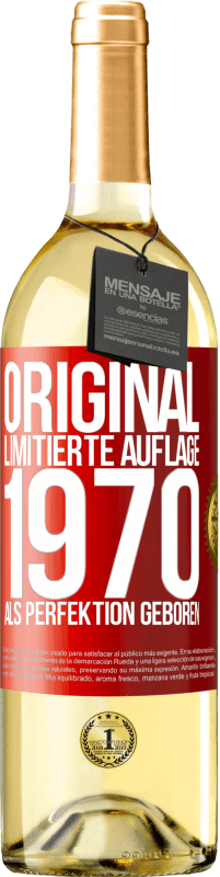29,95 € Kostenloser Versand | Weißwein WHITE Ausgabe Original Limitierte Auflage 1970 Als Perfektion geboren Rote Markierung. Anpassbares Etikett Junger Wein Ernte 2023 Verdejo