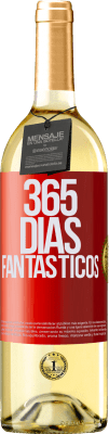 29,95 € Envío gratis | Vino Blanco Edición WHITE 365 días fantásticos Etiqueta Roja. Etiqueta personalizable Vino joven Cosecha 2023 Verdejo