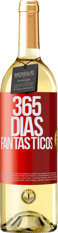 29,95 € Envío gratis | Vino Blanco Edición WHITE 365 días fantásticos Etiqueta Roja. Etiqueta personalizable Vino joven Cosecha 2023 Verdejo