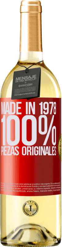 29,95 € Envío gratis | Vino Blanco Edición WHITE Made in 1978. 100% piezas originales Etiqueta Roja. Etiqueta personalizable Vino joven Cosecha 2023 Verdejo