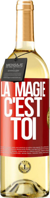29,95 € Envoi gratuit | Vin blanc Édition WHITE La magie c'est toi Étiquette Rouge. Étiquette personnalisable Vin jeune Récolte 2023 Verdejo