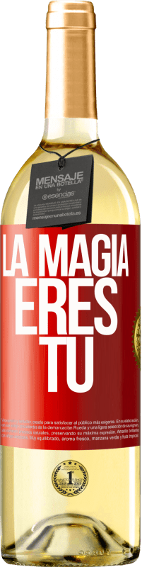 29,95 € Envío gratis | Vino Blanco Edición WHITE La magia eres tú Etiqueta Roja. Etiqueta personalizable Vino joven Cosecha 2023 Verdejo